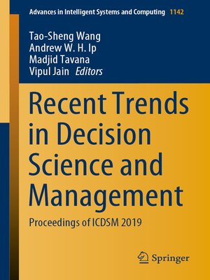 cover image of Recent Trends in Decision Science and Management
